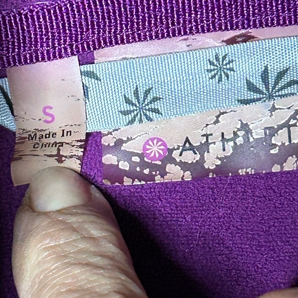 Athleta Women's Swara Fleece Hooded Embroidered Black Purple Jacket Size S - Picture 5 of 13